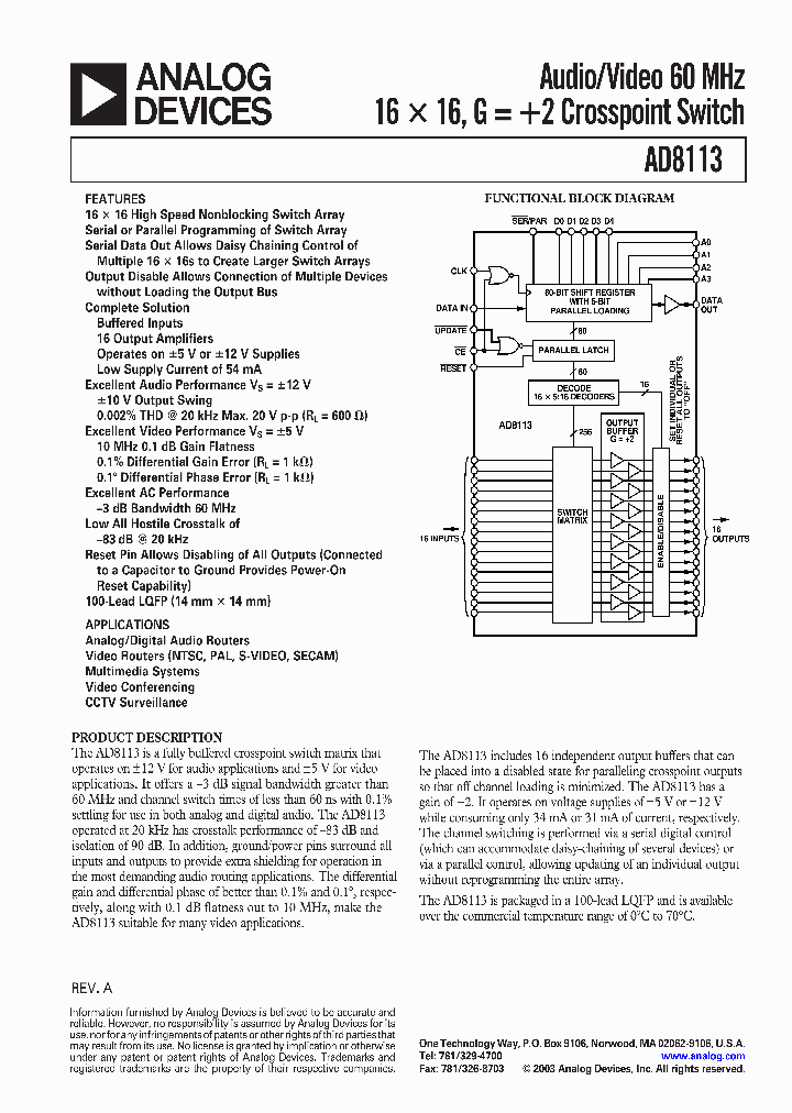 AD8113_3083170.PDF Datasheet