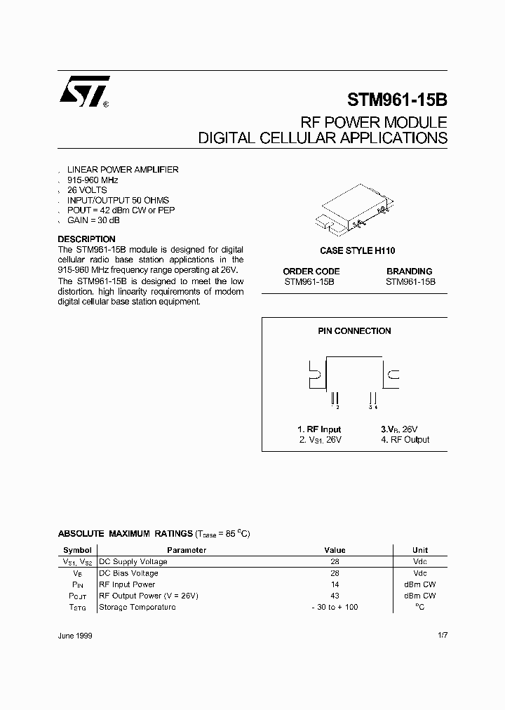 STM961-15B_3101430.PDF Datasheet