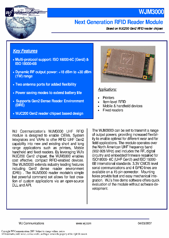 WJM3000_3104828.PDF Datasheet