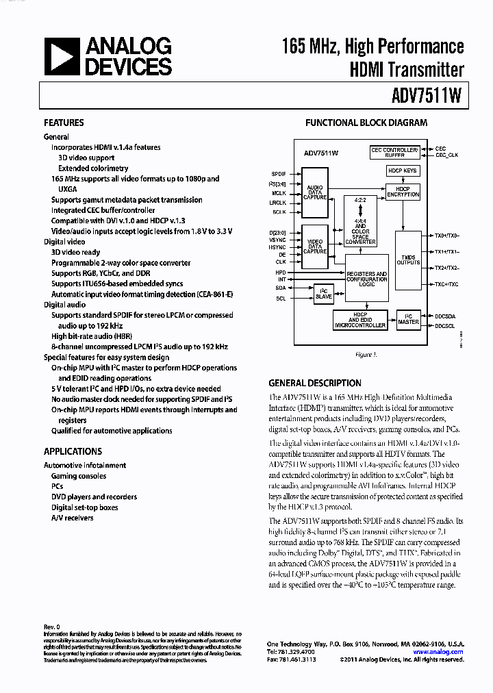 ADV7511W_3105686.PDF Datasheet