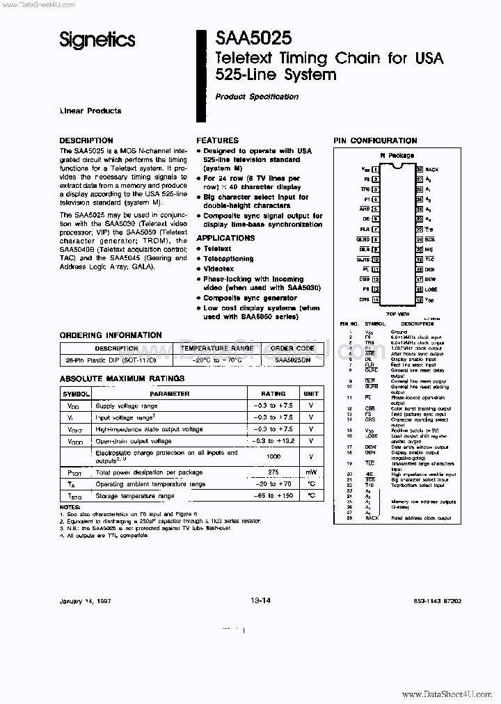 SAA5025_3108049.PDF Datasheet