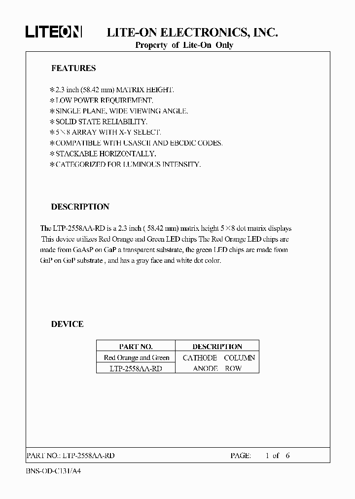 LTP-2558AA-RD_3113744.PDF Datasheet