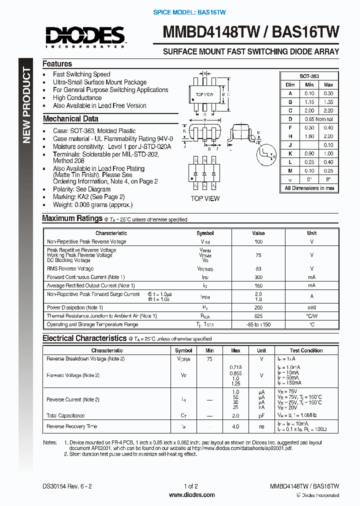 BAS16TW_3116613.PDF Datasheet