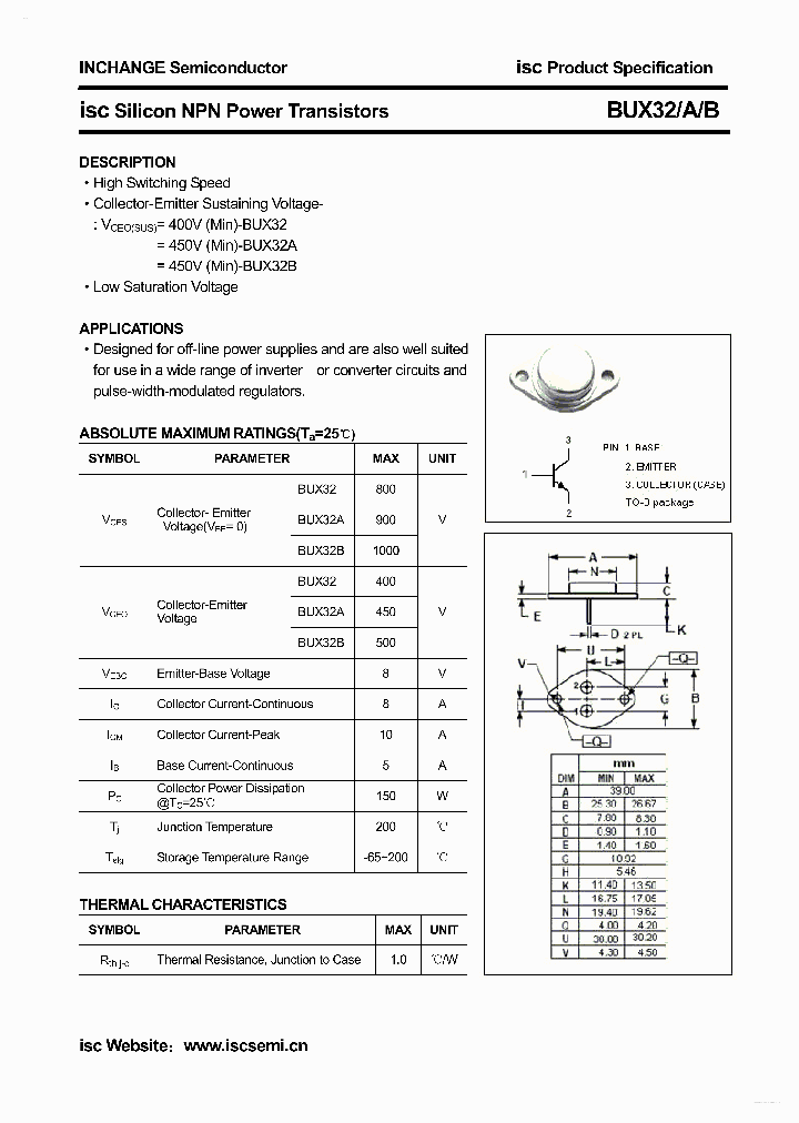 BUX32_3124081.PDF Datasheet