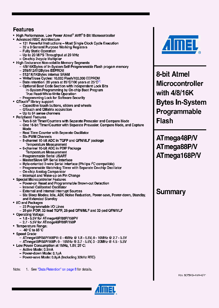 ATATMEGA88V_3125510.PDF Datasheet