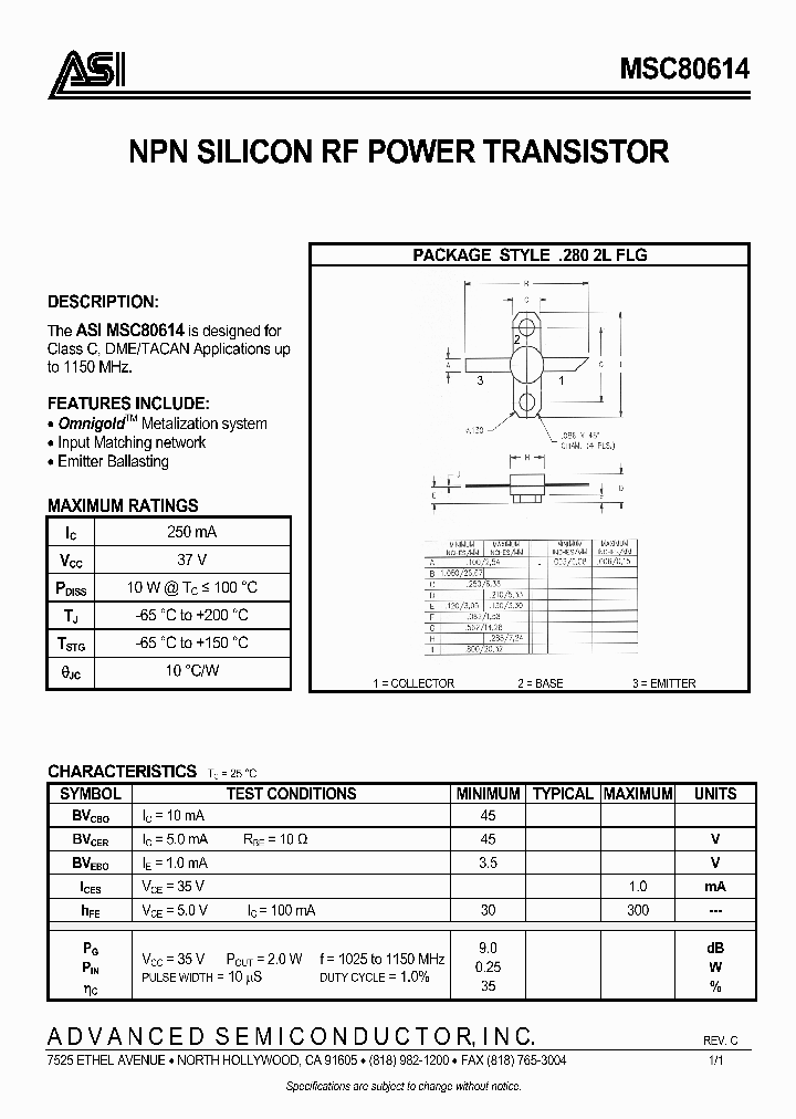 MSC80614_3125927.PDF Datasheet