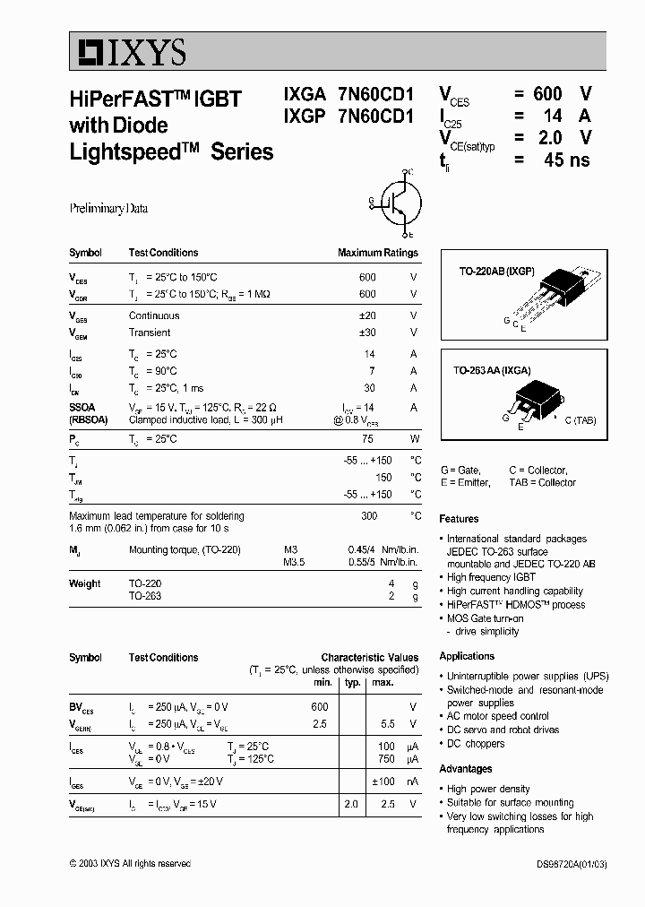 IXGP7N60CD1_3129713.PDF Datasheet