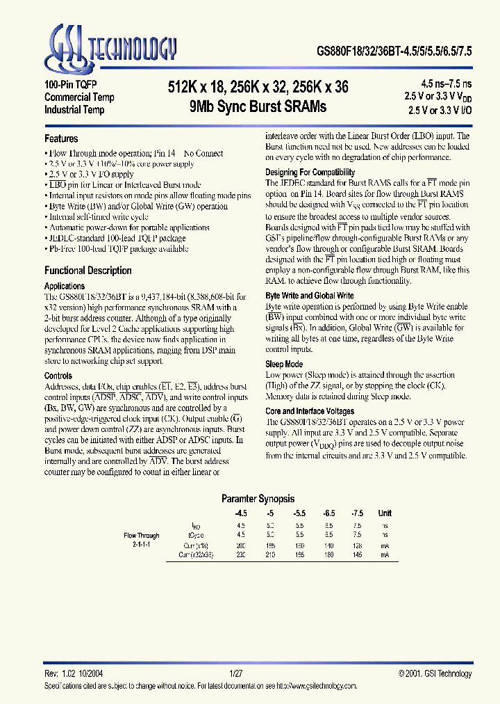 GS880F36BT-45I_3131616.PDF Datasheet