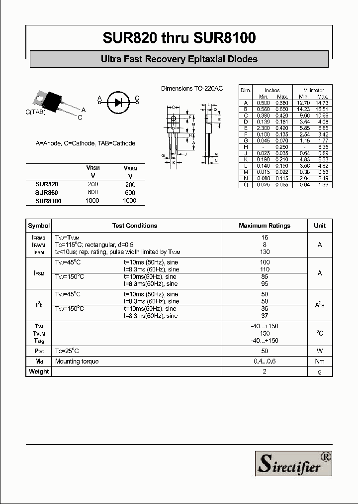 SUR860_3138172.PDF Datasheet