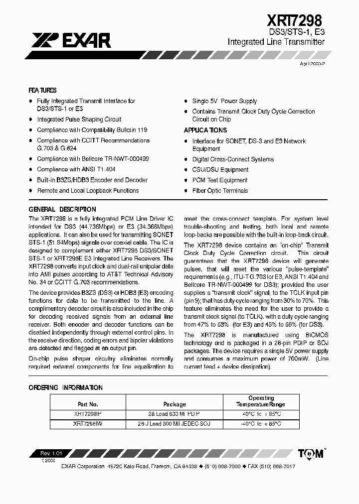 XRT7298_3138702.PDF Datasheet