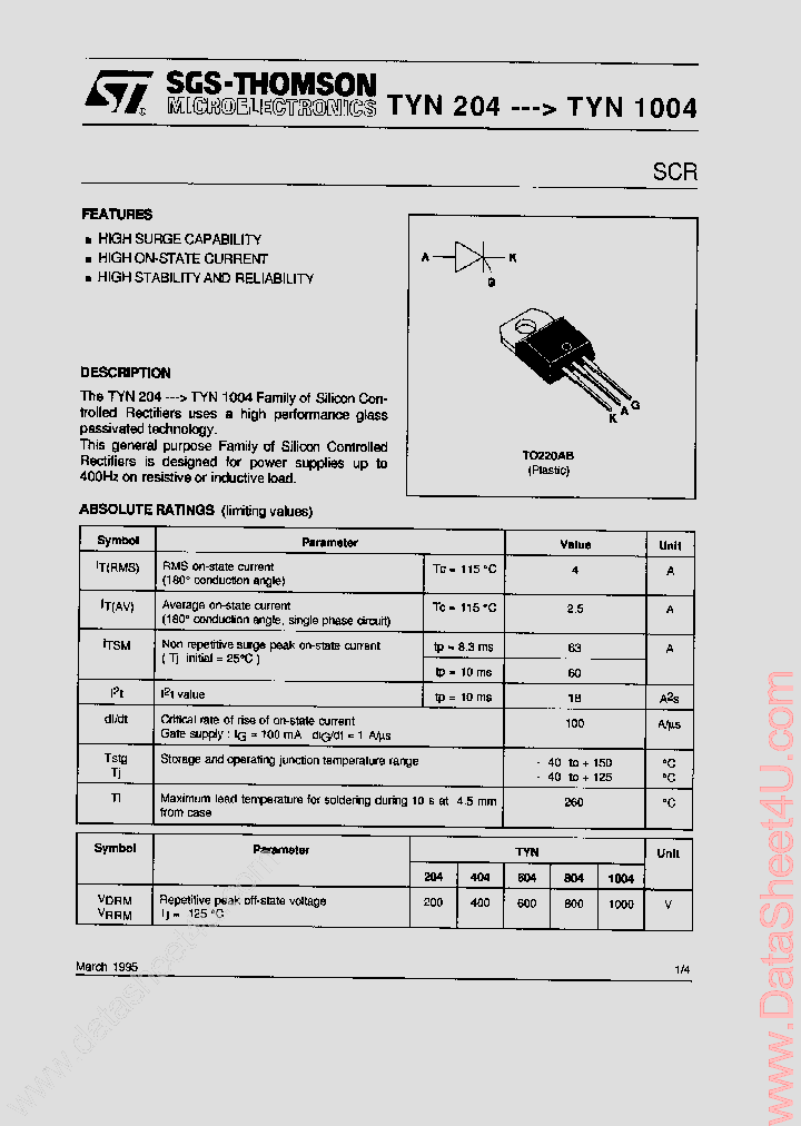 TYN604_3140770.PDF Datasheet