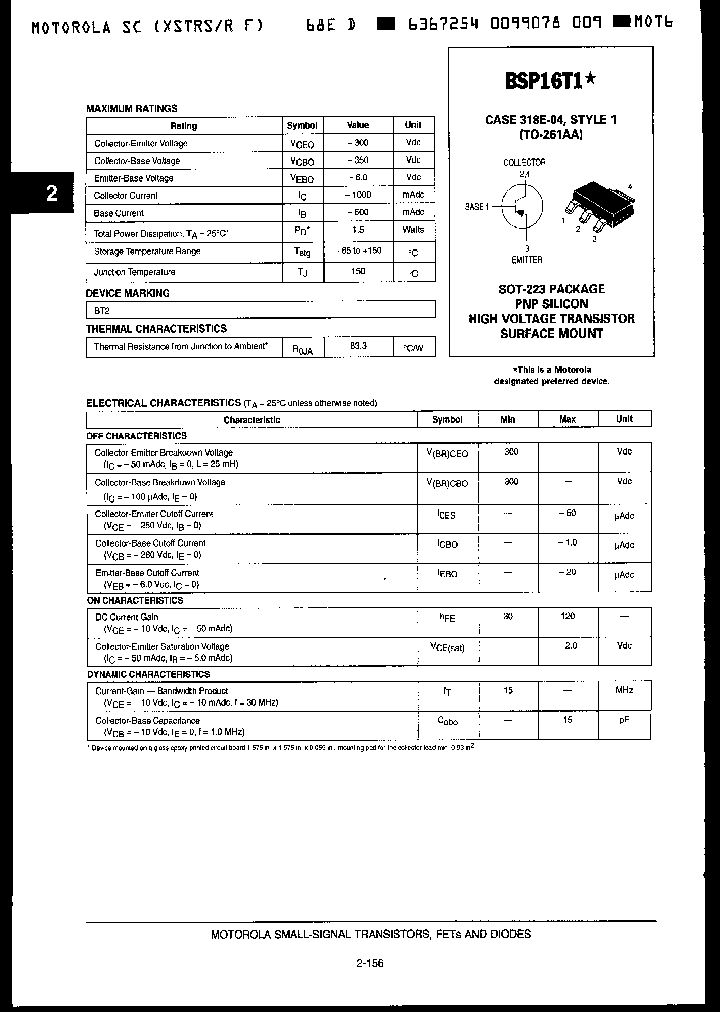 BSP16T3_3143328.PDF Datasheet