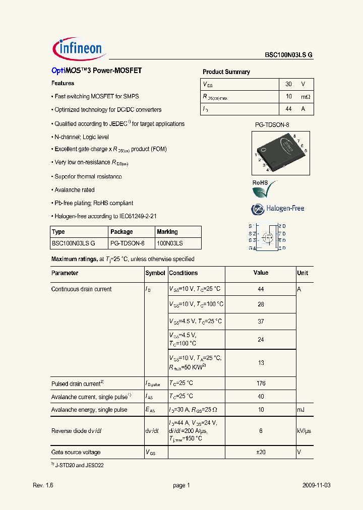 BSC100N03LSG_3148904.PDF Datasheet