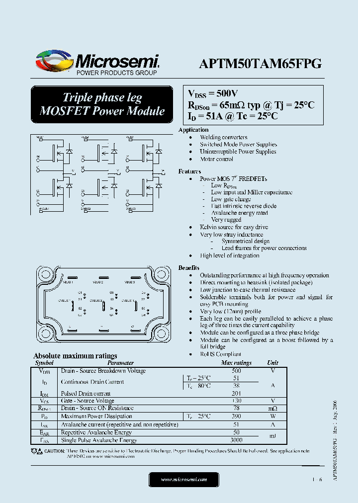 APTM50TAM65FPG_3152190.PDF Datasheet