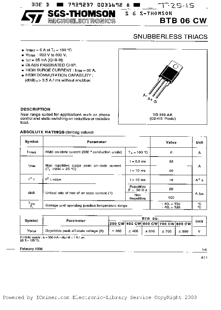 BTB06-200CW_3155362.PDF Datasheet