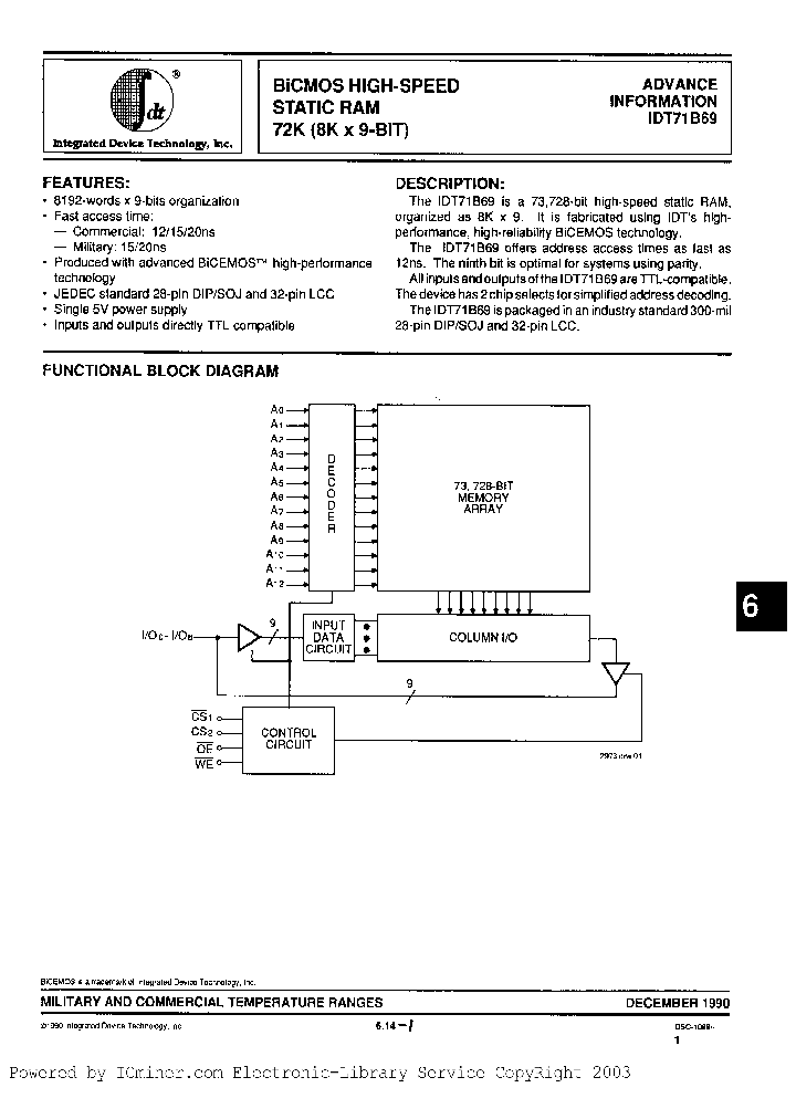 IDT71B69S20TDB_3159762.PDF Datasheet