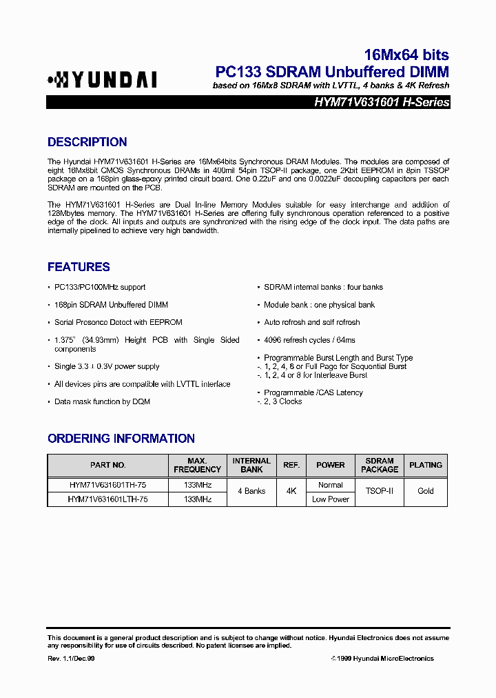 HYM71V631601TH-75_3164995.PDF Datasheet