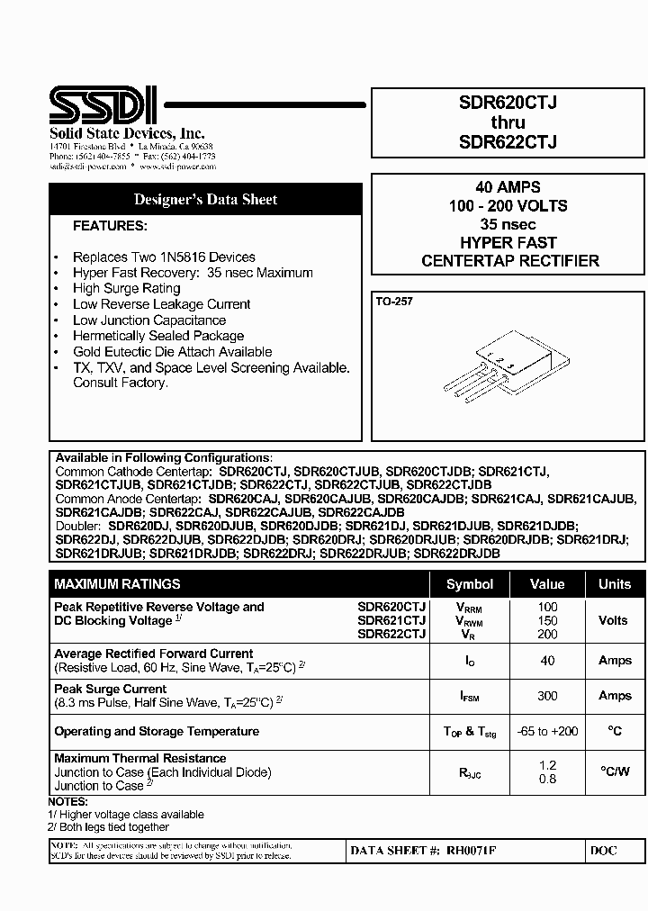 SDR622CTJ_3166396.PDF Datasheet