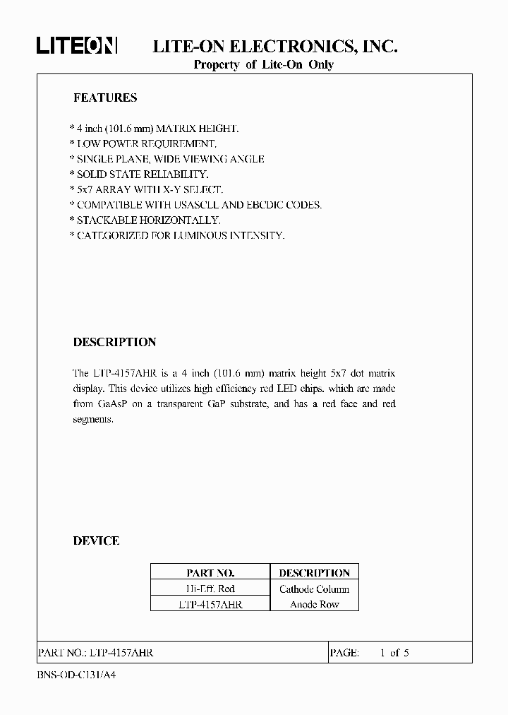 LTP-4157AHR_3174064.PDF Datasheet