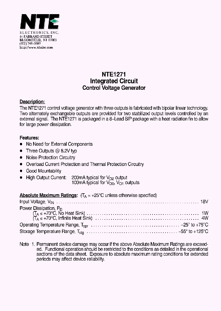 NTE1271_3180309.PDF Datasheet