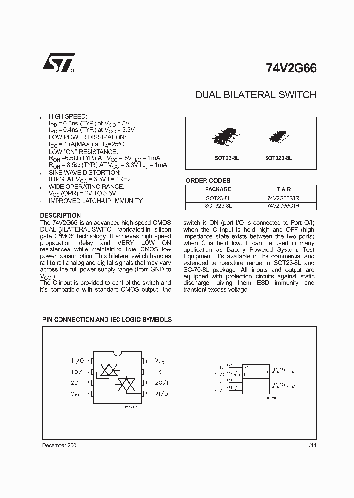 74V2G66CTR_3184280.PDF Datasheet