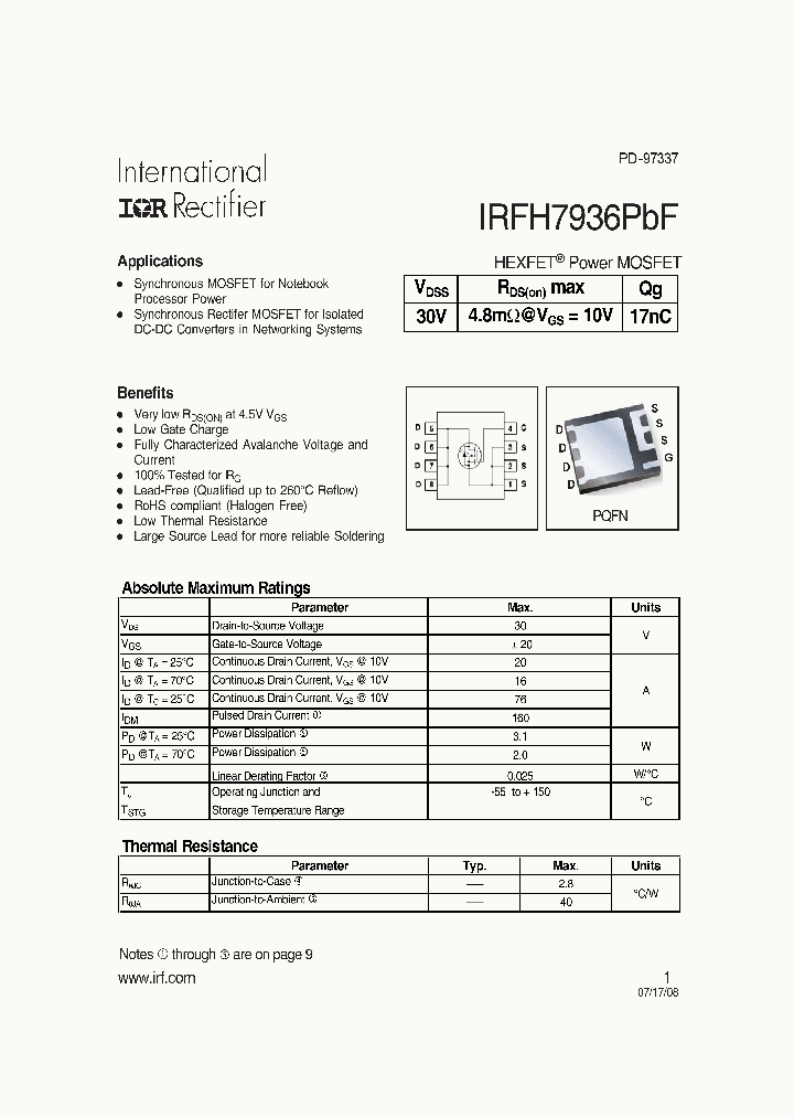 IRFH7936PBF_3183684.PDF Datasheet