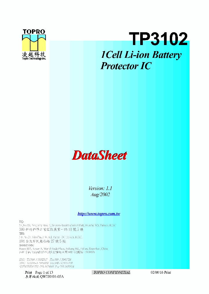 TP3102_3187699.PDF Datasheet
