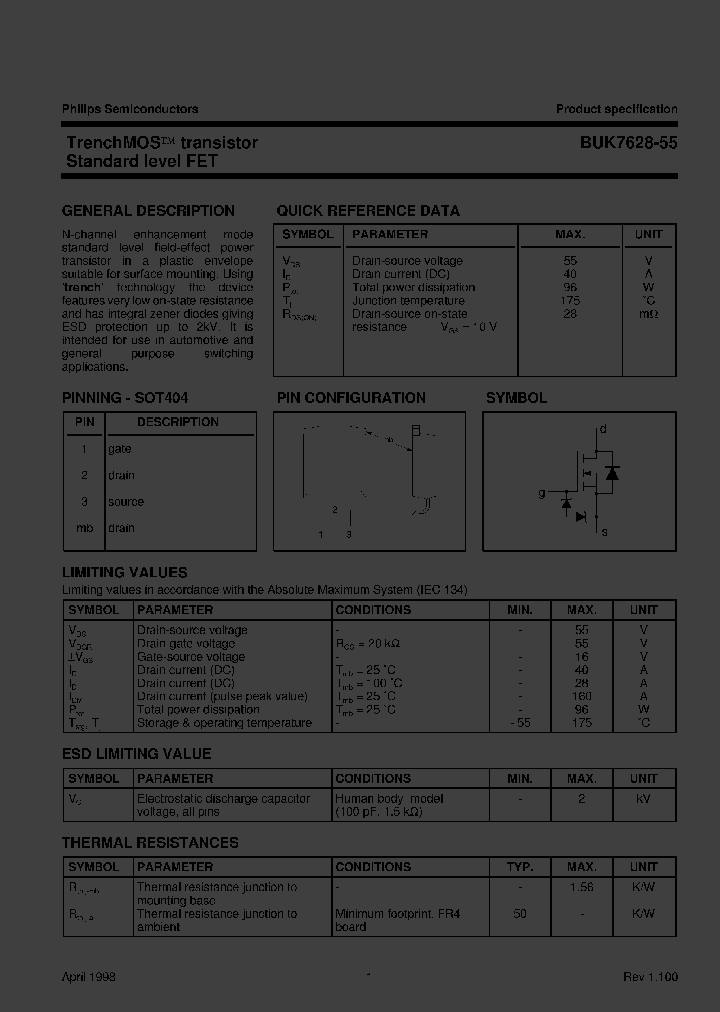 BUK7628-55TR_3192362.PDF Datasheet