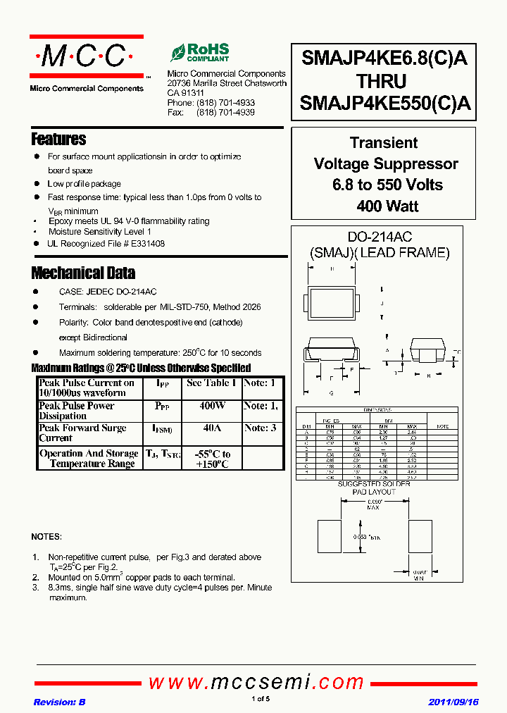 SMAJP4KE10A_3195796.PDF Datasheet