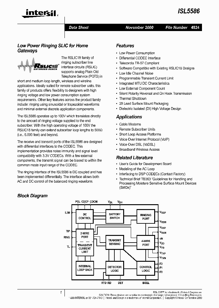 ISL5586_3196159.PDF Datasheet