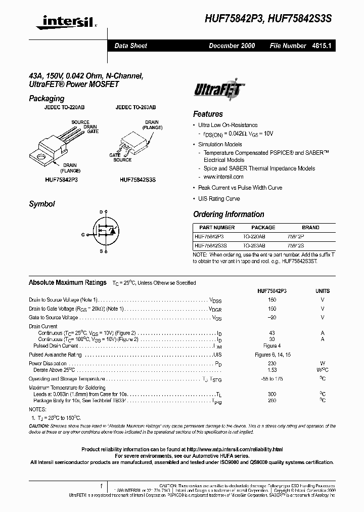 HUF75842P3_3206862.PDF Datasheet