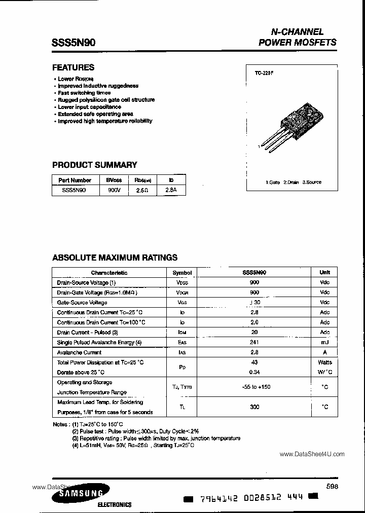 SSS5N90_3223233.PDF Datasheet
