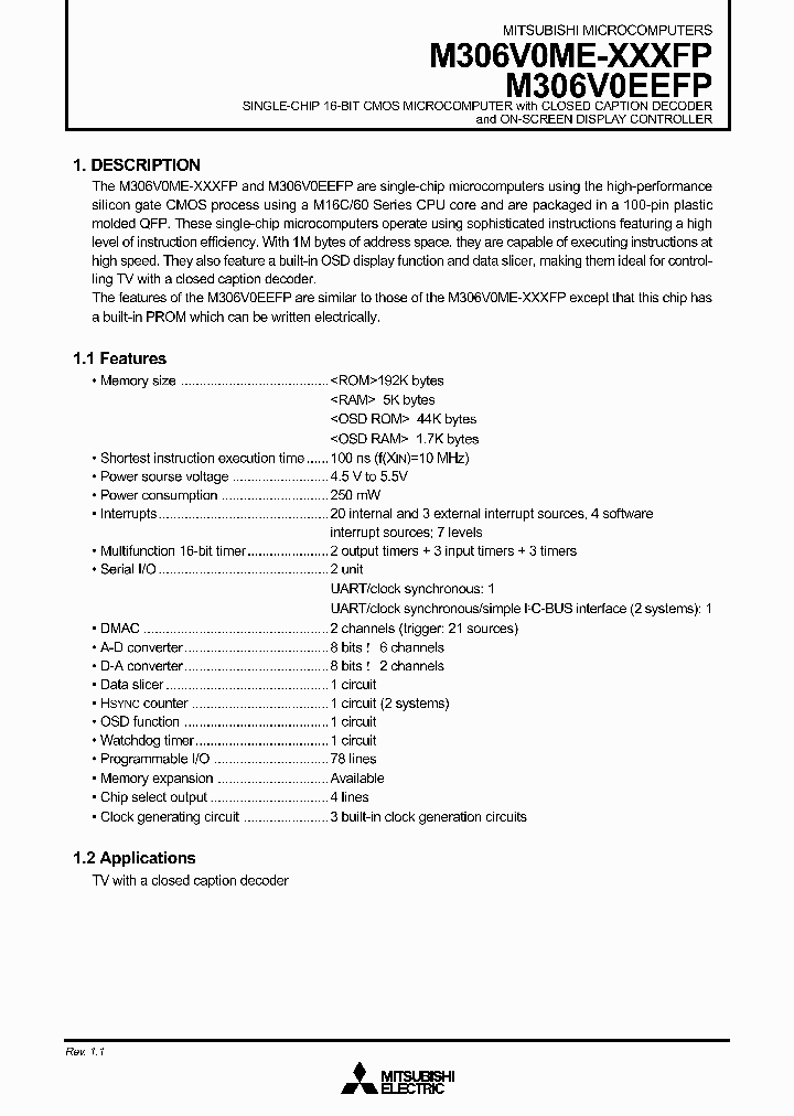 M306V0ME-107FP_3225230.PDF Datasheet