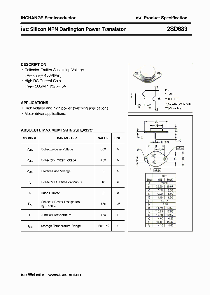 2SD683_3230085.PDF Datasheet