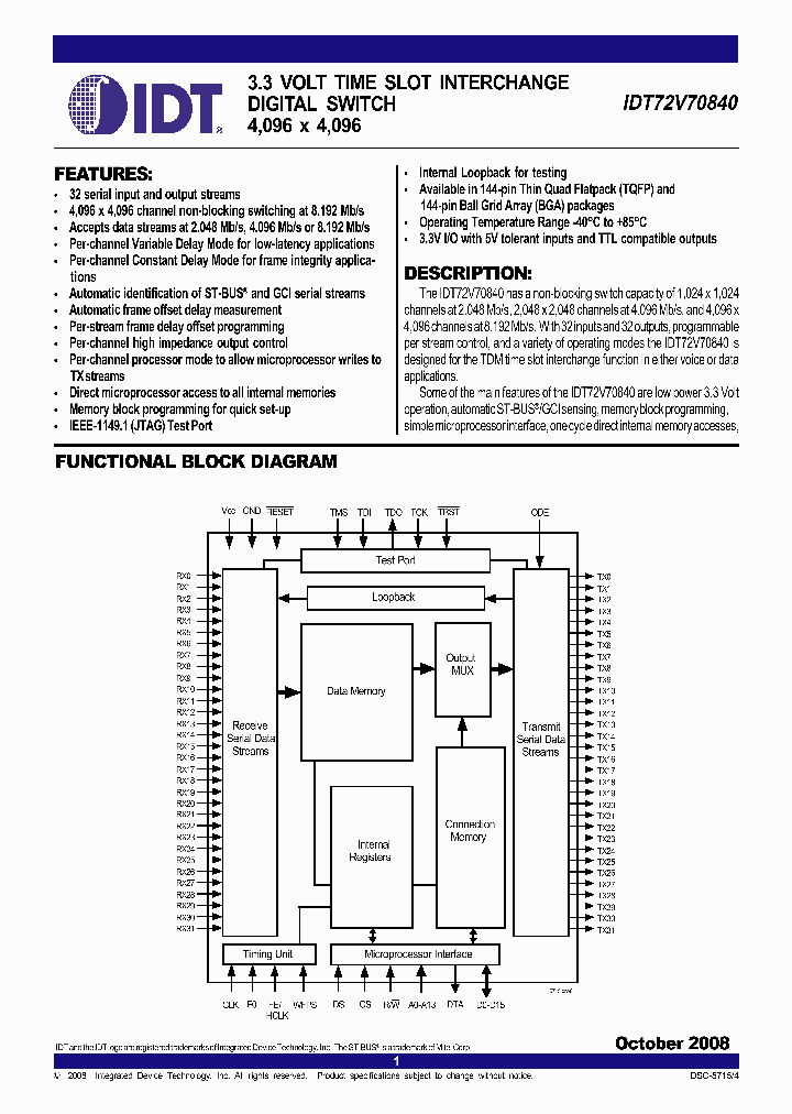 IDT72V70840DABLACK_3245727.PDF Datasheet