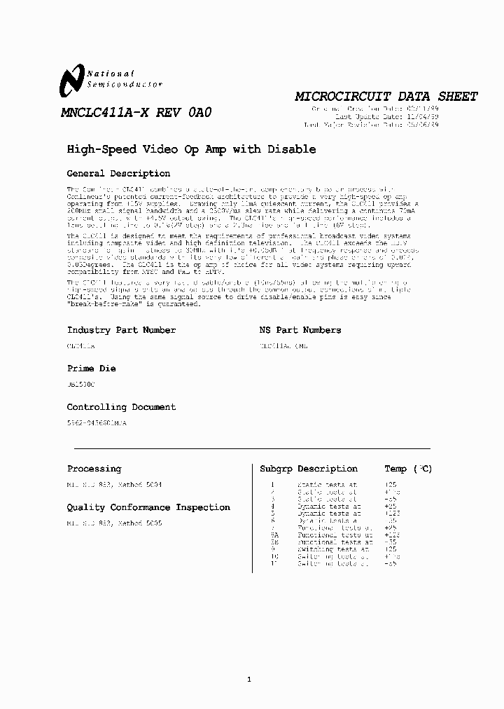 CLC411AJ-QML_3254625.PDF Datasheet