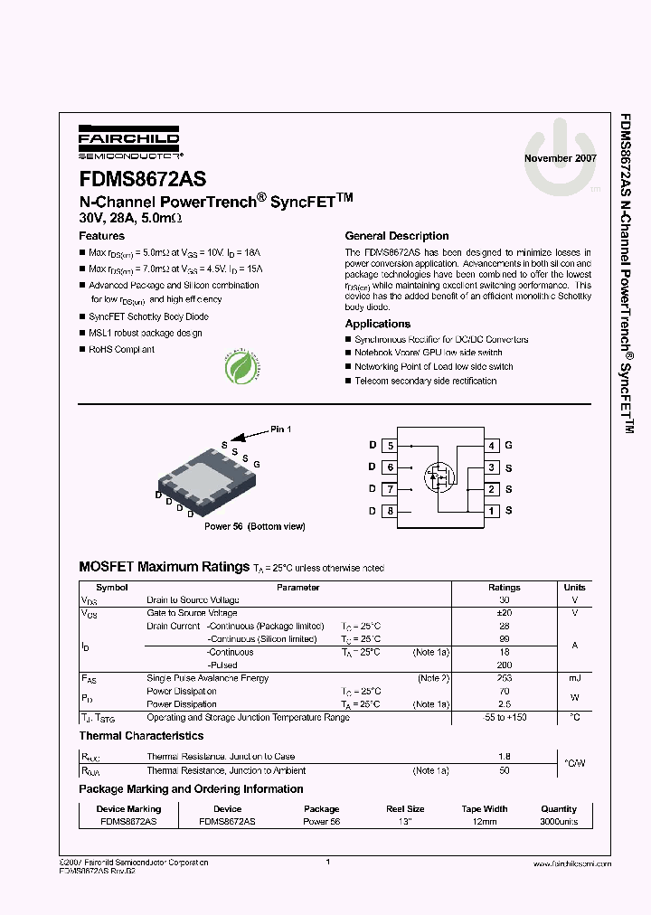 FDMS8672AS_3259193.PDF Datasheet