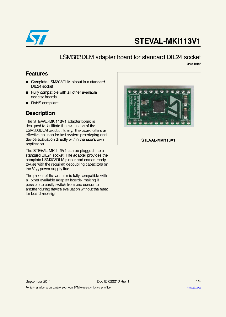 STEVAL-MKI113V1_3262404.PDF Datasheet