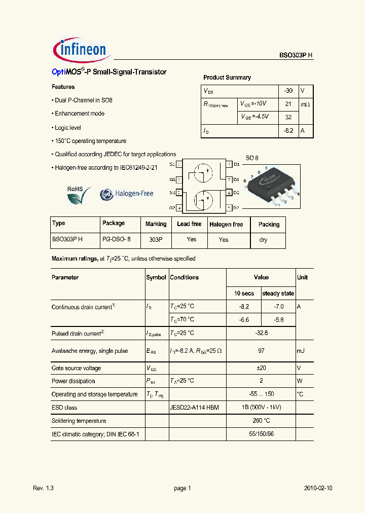BSO303PH_3272384.PDF Datasheet