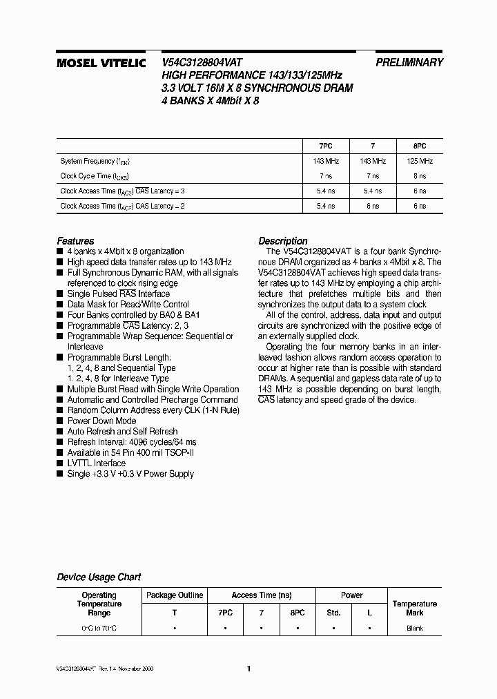 V54C3128804VAT8_3274271.PDF Datasheet
