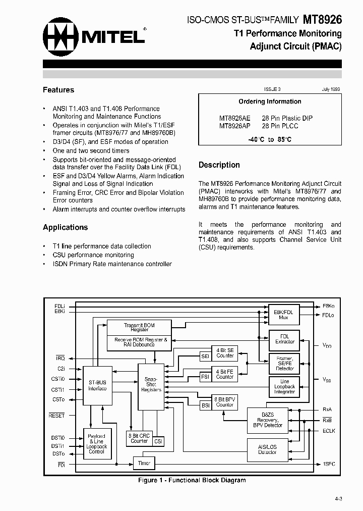 MT8926AP_3276278.PDF Datasheet