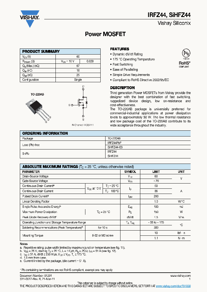 IRFZ44_3301666.PDF Datasheet