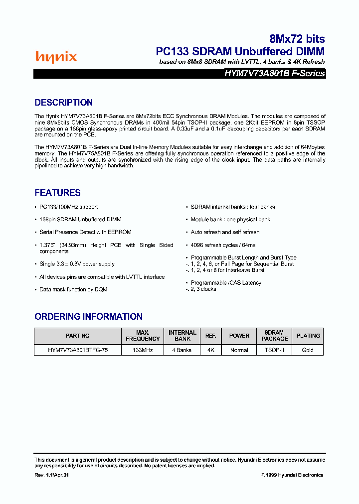 HYM7V73A801BTFG_3296749.PDF Datasheet