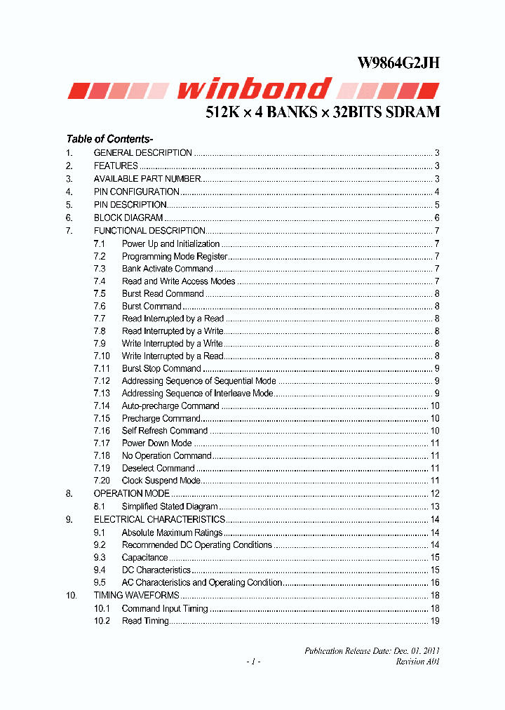 W9864G2JH_3304351.PDF Datasheet