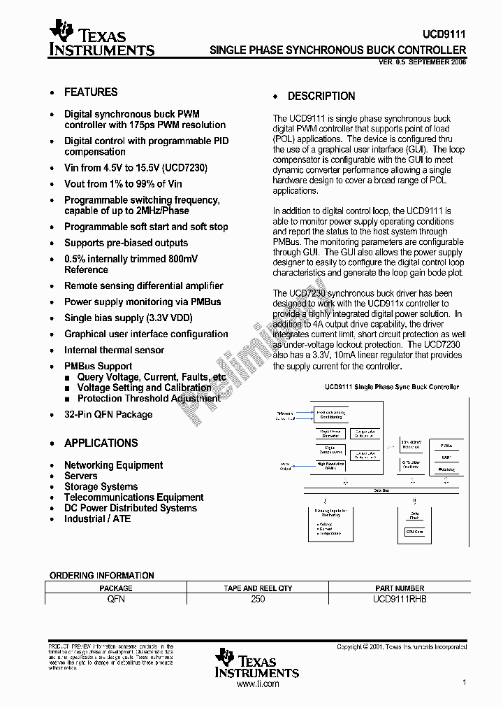 UCD9111_3309286.PDF Datasheet