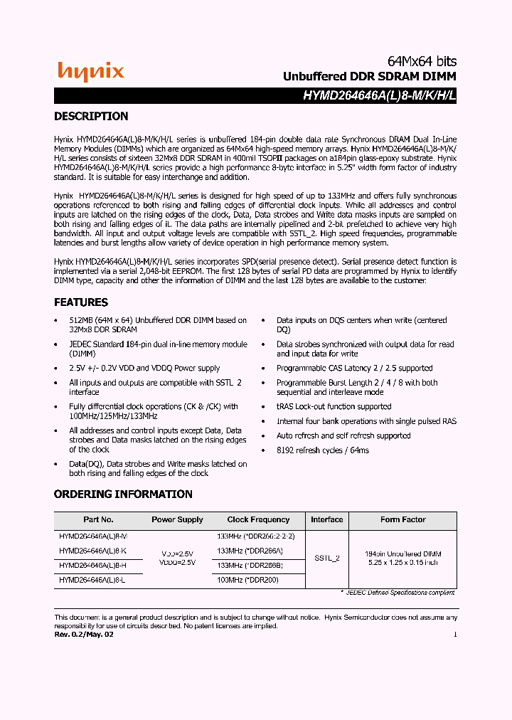HYMD132645B8-H_3309683.PDF Datasheet