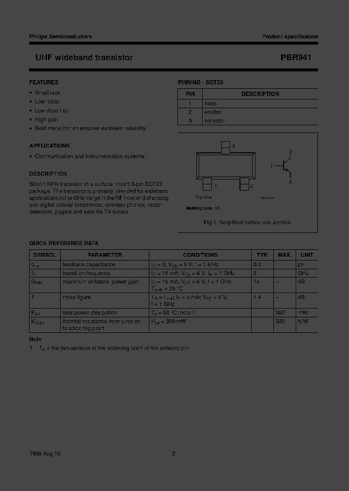 PBR941TR_3329564.PDF Datasheet