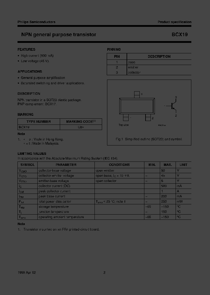 BCX19TR_3329496.PDF Datasheet