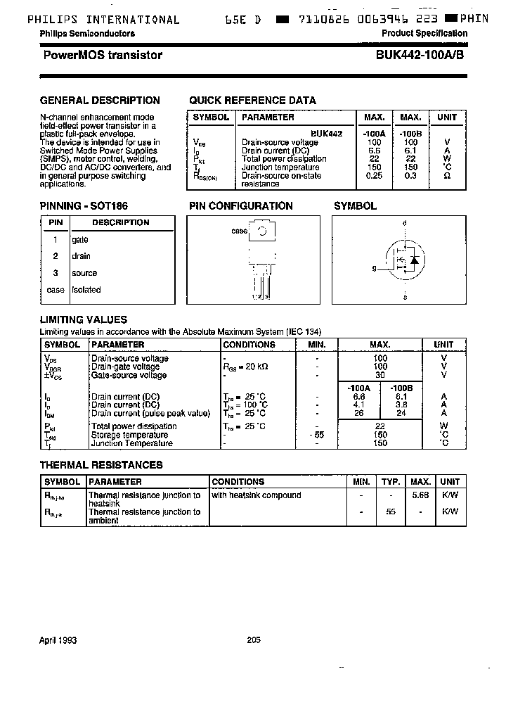 BUK442-100B_3330956.PDF Datasheet