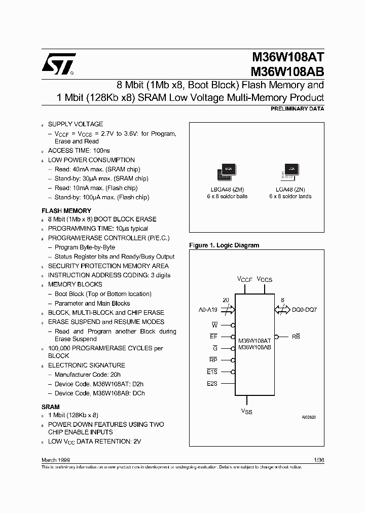 M36W108AT120ZM6T_3337807.PDF Datasheet